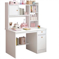 Bureau d'ordinateur pliable en bois pour jeux avec étagère de rangement, hauteur réglable pour étudiants dans la chambre ou les petits espaces