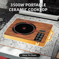 Portable 3500W Céramique Verre Table Cuisinière Infrarouge Cuisinière Électrique Maison Cuisine OEM ODM Table De Cuisson En Gros Plaques De Cuisson À Induction