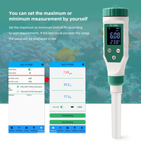 Verlichte, zeer nauwkeurige, slimme multifunctionele pH-meter voor bodem, dranken, fruit, deeg en vlees met ondoorzichtige sondekap