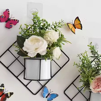 Pot de fleurs suspendu en fer de style nordique, panier décoratif en métal à grille carrée, support mural pour plantes d'intérieur
