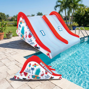 PVC Inflatable <b>Pool</b> Water Slide 9x7x4FT for 2 Persons Home Outdoor Use Kids & Adults Backyard Fun - Product Image 3