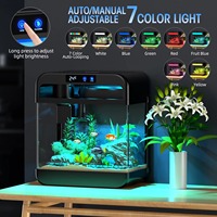 Nouvelle humidification intégrée réservoir de poissons intelligent réservoir de poissons en verre intelligent écologique bureau petit aquarium à la maison avec lumière