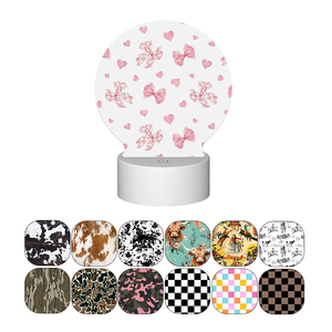 Veilleuse ronde en acrylique personnalisée/en gros, veilleuse tactile ronde en acrylique avec câble USB, 3 couleurs réglables pour la chambre - Product Image 1