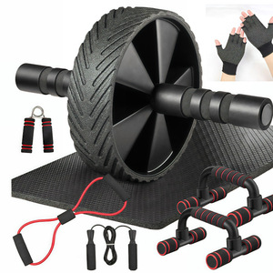 Set <span class=keywords><strong>de</strong></span> 7 piezas <span class=keywords><strong>de</strong></span> equipo <span class=keywords><strong>de</strong></span> fitness para el hogar con rueda abdominal, cuerda para saltar y soporte para flexiones, modelo transfronterizo - Product Image 4