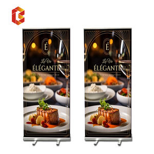 Set dudukan spanduk gulung cetak HD kustom bingkai aluminium struktur baja tampilan dapat ditarik lengkap untuk promosi toko 7 hari - Product Image 1