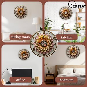 Round Wooden Wall <b>Clock</b> 25x25Cm Silent Non Ticking For Bedroom Living Room - Product Image 4