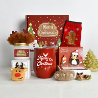 Nouveauté Coffret cadeau de Noël Promotionnel Tasse à œufs en coquille de 12 oz Thermos Bougie parfumée Carte de vœux Broche de Noël