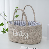 Sacs à langer pour maman de grande taille en coton tressé avec doublure amovible, couleurs et logo personnalisés, organisateurs de couches pour bébé, panier de rangement