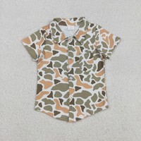 Chemise pour garçon avec boutons en forme de cactus et de voitures de dessin animé