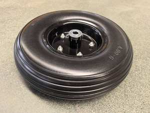 Roue en PU solide et durable, résistante à l'usure, pour chariot à faible vitesse, brouette, chariot à main robuste, roues plates sans chambre à air - Product Image 4