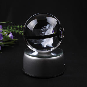 ลูกแก้วคริสตัล K9 ขนาด 50 มม. 80 มม. แกะสลักลายไทแรนิทาร์ด้วยเลเซอร์ 3 มิติ พร้อมฐานไฟ สำหรับเป็นของขวัญเด็ก - Product Image 1