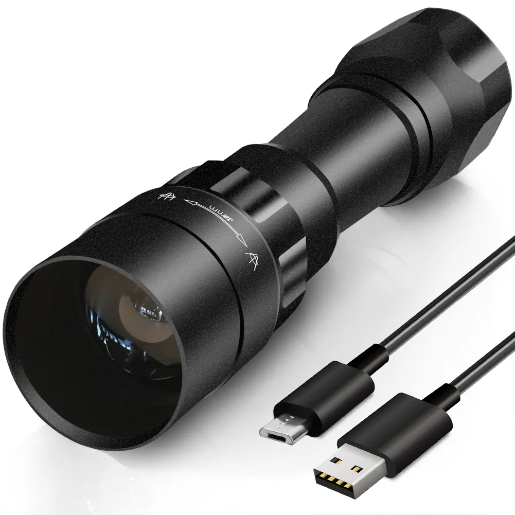 UniqueFire UF-1605-38 LED Spotlight USB Charge IR Illuminator 4715AS 850nm Torch Flashlight