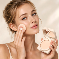 Poudre compacte translucide longue tenue 10g, contrôle du sébum, fini mat, pour tous types de peaux