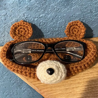 Nouvelle arrivée vente chaude jouets positifs crochetés à la main petit animal lunettes panier de rangement ornements décoratifs de bureau