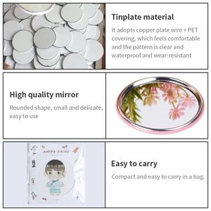 Miroir de poche promotionnel, mini miroir rond en métal personnalisable avec logo par sublimation pour entreprises et collectivités - Product Image 3