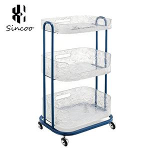 Manufacturer Wholesale High-Grade Transparent Acrylic Salon <b>Trolley</b> Cart with 360 Degree Wheels for Beauty & Nail Salons Hotels - Product Image 3