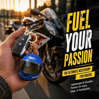 Gantungan Kunci Helm Balap Motor 3D Grosir, Menyala Dalam Gelap, Hadiah untuk Pengendara Motor, Model Mini, Aksesoris Koleksi