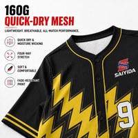 Jersey Baseball Custom Grosir Cetak Lightning Cepat Kering Bernapas Kancing Depan Poliester Sublimasi Seragam Tim Atasan