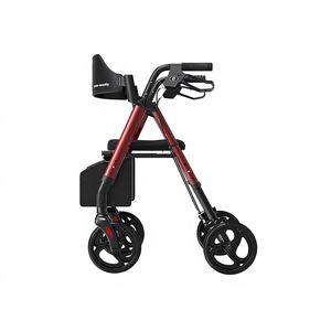 Capacité de navigation <span class=keywords><strong>tout</strong></span>-<span class=keywords><strong>terrain</strong></span> Mateside Déambulateur pliable à <span class=keywords><strong>4</strong></span> <span class=keywords><strong>roues</strong></span> Marcheur léger et durable en alliage d'aluminium Déambulateurs - Product Image 5