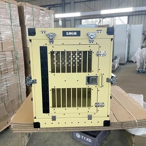 Cage <span class=keywords><strong>pour</strong></span> <span class=keywords><strong>chien</strong></span> <span class=keywords><strong>en</strong></span> aluminium léger et antirouille, pliable, transportable, double porte, ventilée, robuste - Product Image 3