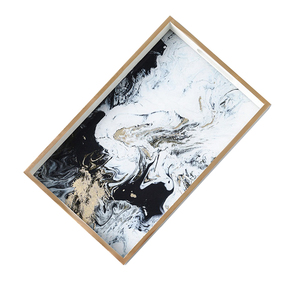 Fonte di fabbrica artista disegno astratto tavolo elegante <span class=keywords><strong>vassoio</strong></span> MDF struttura in <span class=keywords><strong>legno</strong></span> vetro stampa <span class=keywords><strong>vassoio</strong></span> di marmo - Product Image 6