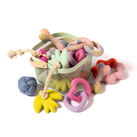 Jouet à mâcher pour chien en laine feutrée en spirale, petit, durable, fait à la main, design écologique sans plastique, favorise le nettoyage des dents des animaux de compagnie