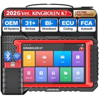 Kingbolen K7 BT für OBD2 Diagnosegerät 12V Bidirektionales Scan-Tool mit Lebenslangem Kostenlosem Update Auto OBD2 Scanner 7-Zoll-Bildschirm