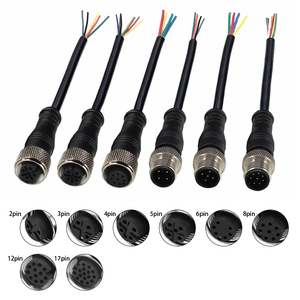 M12 lắp ráp Cáp nam cho nữ IP68 không thấm nước tùy chỉnh 90 độ 3 5 6 12 17 Pin M12 cảm biến 4 pin 8 Pin kết nối M12 Cáp - Product Image 2