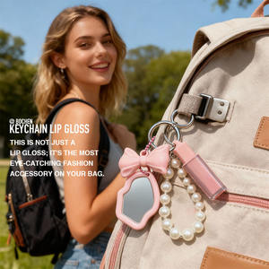 Atacado Vegan <span class=keywords><strong>Lip</strong></span> <span class=keywords><strong>Gloss</strong></span> Chaveiro Longa Duração Limpar Shimmer Glitter <span class=keywords><strong>Lip</strong></span> Óleos Stick High Pigment Hidratante Herbal Mineral - Product Image 5