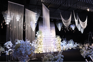 結婚式の小道具タッセルコードカーテンパーティーウェディングステージ背景天井装飾フリンジドレープ吊りチェーンカーテン - Product Image 5