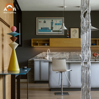 Aoyi Lighting - Cloison en tubes de verre géométriques - Décoration artistique haut de gamme pour hall de villas et de maisons de luxe