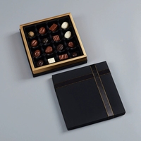 Boîte Cadeau de Luxe Personnalisable avec Logo, Coffret Rigide en Carton Gris pour Chocolats (4/8/12/16/20 pièces) – Emballage Cadeau d'Anniversaire