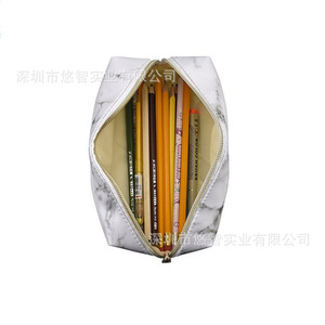 Pochette de maquillage de soirée sur mesure à motif marbré, sac de voyage en cuir PU grande capacité pour outils de beauté/sac de rangement. - Product Image 5