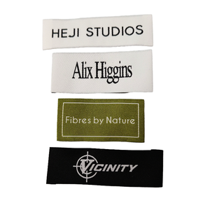 Etiquetas Rectangulares Personalizadas Ecológicas con Impresión por Transferencia de Calor, Corte Ultrasónico y Costura Tipo <span class=keywords><strong>Manhattan</strong></span> para Prendas - Product Image 4