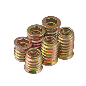 Tuercas de inserción para <span class=keywords><strong>madera</strong></span> con accionamiento hexagonal de 1/4, 5/16, 3/8, M6, M8, M10, galvanizadas <span class=keywords><strong>en</strong></span> amarillo, para muebles - Product Image 2