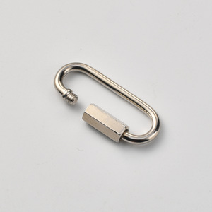 Mousqueton ovale en fer nickelé Wenzhou Platinum Link, boucle de sécurité argentée, équipement d'escalade - Product Image 4
