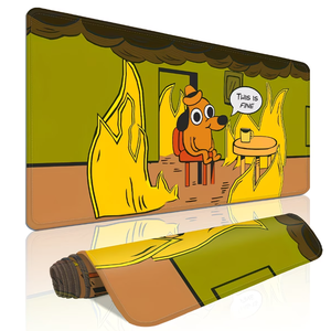 Tapis de bureau à thème Chien et Feu <span class=keywords><strong>It</strong></span>'s Okay, extra large XL/XXL, antidérapant, durable, accessoire de bureau amusant pour ordinateur - Product Image 1