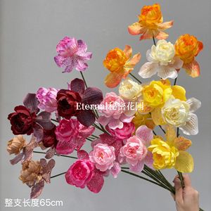 <b>Secret</b> Garden Artificial Peonies And Orchids Wedding Decor Floral Arrangement - Product Image 2