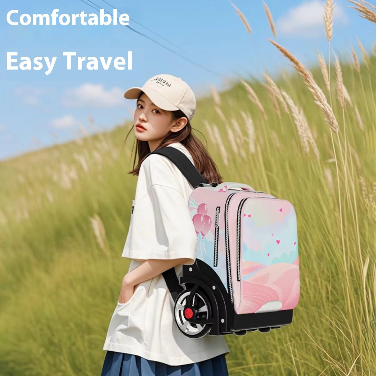 Black skateboard + wheel cover + rain cover