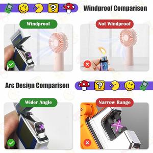 Creative Retro Game Design Rechargeable Gas <b>Lighter</b> with USB Charging Windproof Double Arc Flame for Cigarette Use - Product Image 4
