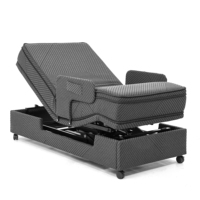 Rondure RT02 Cama Giratoria Ajustable para Cuidado en el Hogar de Personas Mayores Marco de Cama Rotobed Eléctrica de Altura Regulable con Función de Puesta en Pie