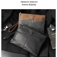 Nouveau rétro Simple hommes jeunesse pochette Style coréen enveloppe iPad sac à la mode portefeuille en cuir pour les petites entreprises
