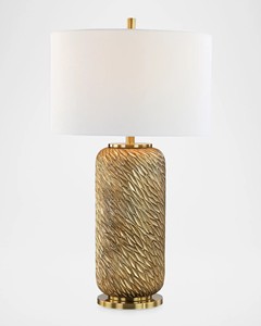 Lampe de table en céramique et tissu de grande taille, style moderne et contemporain, pour la décoration de la maison, flexible avec abat-jour conique, alimentation secteur. - Product Image 5