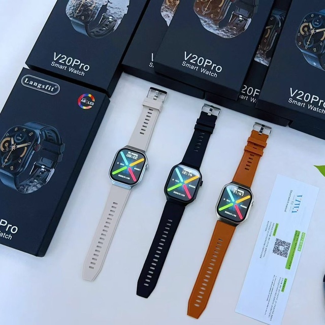 HotSelling V20 Pro Smart Watch for Call 2.01inch Square Silicone Wireless Charger Alloy Case Waterproof Health Monitoring
