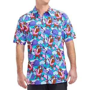 핫 세일 인기있는 맞춤형 코튼 2024 남성 하와이 셔츠 도매