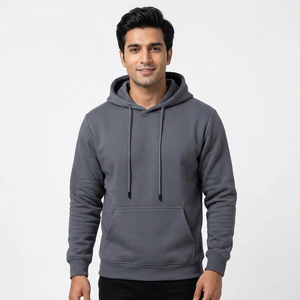 Vente en gros de sweats à capuche pour homme de haute qualité, amples, surdimensionnés, vierges, épais (350g), avec logo personnalisé et cordons - Product Image 1