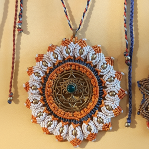 Nice Gemstone Beads with Tree Shape Brass Finding <b>Macrame</b> Necklace Adjustable Jewelry <b>for</b> Valentine's Couple Gift & Wife Gift - Product Image 1