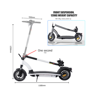 Scooter Ligero con Ruedas de 10 Pulgadas para Adultos, Capacidad de 120 kg, Motor Potente de 500 W, Batería de Litio Extraíble Portátil Delantera, MC-03 Porta - Product Image 3