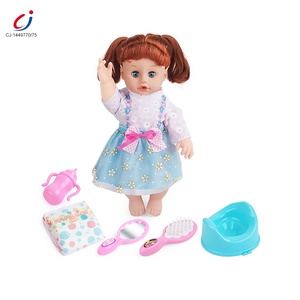 Jouets de bébé reborn en silicone, 12 sons IC beauty girl, jouets de 14 pouces, poupée d'eau potable, jouet de pipi pour fille - Product Image 1