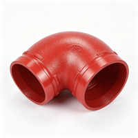 Raccord coudé rainuré à 90 degrés en fonte ductile avec peinture pour systèmes de protection incendie certifié ASTM pour applications pétrolières et gazéifiques